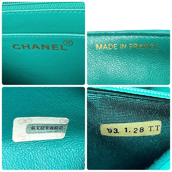 💚CHANEL💚100%Authentic CHANEL Vintage Crossbody Shoulder Flap Bag Chain Green💚